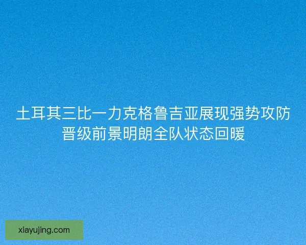土耳其三比一力克格鲁吉亚展现强势攻防晋级前景明朗全队状态回暖
